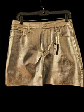 Express Metallic Silver Mini Skirt